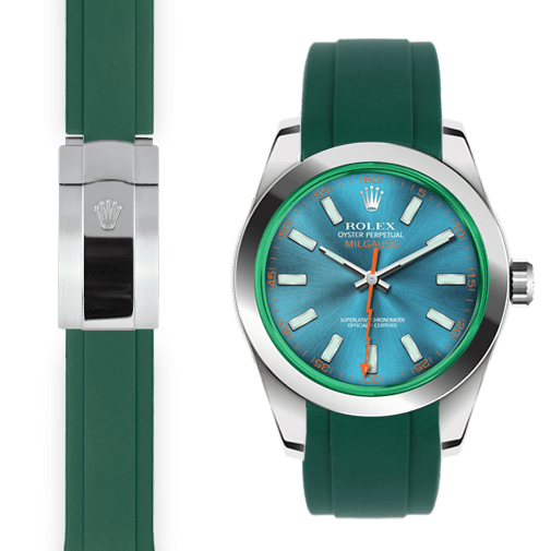 Curved End Rubber Strap for Rolex Milgauss Watch Everest United