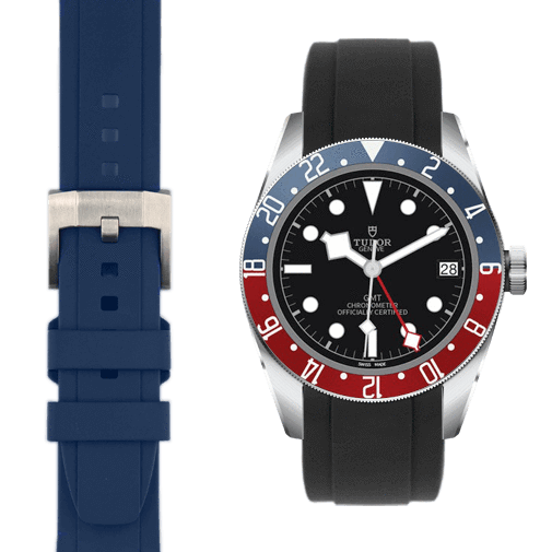 Curved End Rubber Strap for Tudor Black Bay GMT Watch Everest
